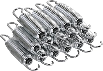 Machrus Upper Bounce Premium Trampoline Springs Replacement 3.5-9 Inch, Heavy-Duty Galvanized Steel with Pull T Hook Tool for Installation, Set of 15