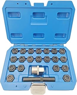 22PCS Wheel Locking Nut Key Kit Compatible with BMW Series, Wheel Lock Nut Socket Adapter Set, Anti-Theft Lug Removal Tool, Anti-Theft Screw Remover Hand Repair Tool