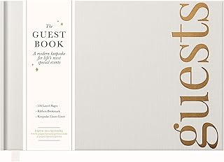 Guest Book: Beautiful Keepsake for Life’s Special Events - Sign In Book for Wedding Reception, Baby Shower, Funeral and Vacation Home - 100 Pages, Ribbon Bookmark and Gold Foil