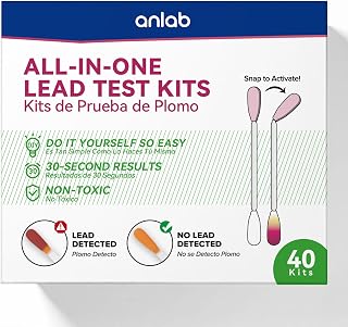 Lead Test Kit | Rapid Results in Less Than 30 Seconds | All-in-One, No Vinegar Needed | Check Lead in Painted Surfaces, Wood, Metal & More | Disposable Cotton Swabs - (40 Count)