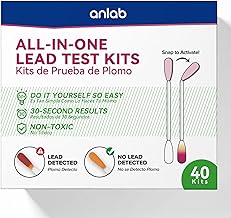 anlab™ Lead Test Kit | Rapid Results in Less Than 30 Seconds | All-in-One, No Vinegar Needed | Check Lead in Painted Surfaces, Wood, Metal & More | Disposable Cotton Swabs - (40 Count)