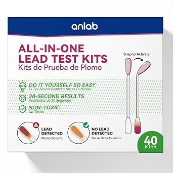 anlabTM Lead Test Kit | Rapid Results in Less Than 30 Seconds | All-in-One, No Vinegar Needed | Check Lead in Painted Surfaces, Wood, Metal & More | Disposable Cotton Swabs - 40 Count