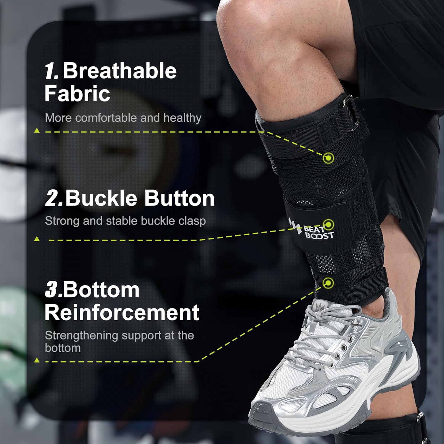 Ankle Wrist Weights 4lb/10lb/15lb/20lb/25lb/30lb BeatBoost Adjustable Leg Arm Weights for Men Walking Pilates Exercise Workout Gym Aerobics