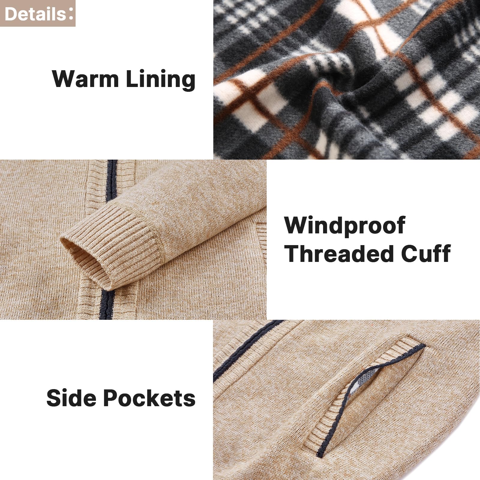 Cardigan Chaleco Hombre Suéter Hombre Chaqueta de Malla Suéter Hombre Cremallera Cálida Cárdigan Grueso con Cuello Alto Punto Casual Polar Hombres Sudadera Moda Chaqueta