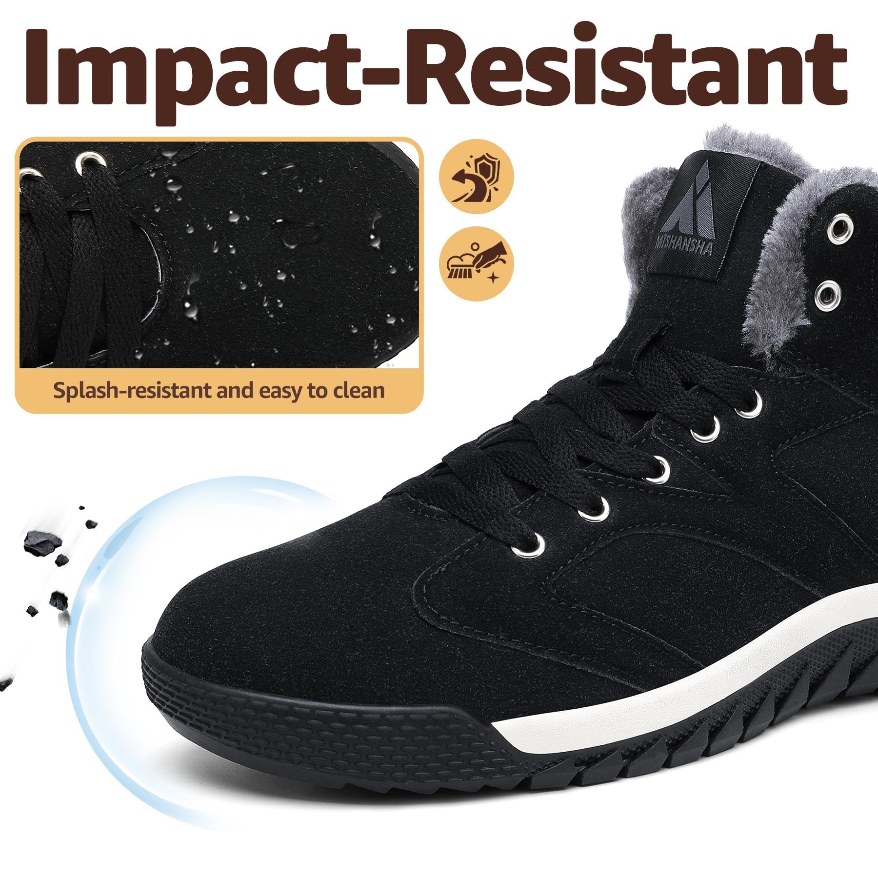 Mishansha Herren Damen Winterschuhe Warm Gefüttert Schneestiefel Winter Outdoor Boots Winterstiefel