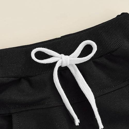 Miniatura 5 de Mubineo Pantalones deportivos básicos lisos para bebés, niños y niñas, cómodos pantalones de algodón con bolsillos