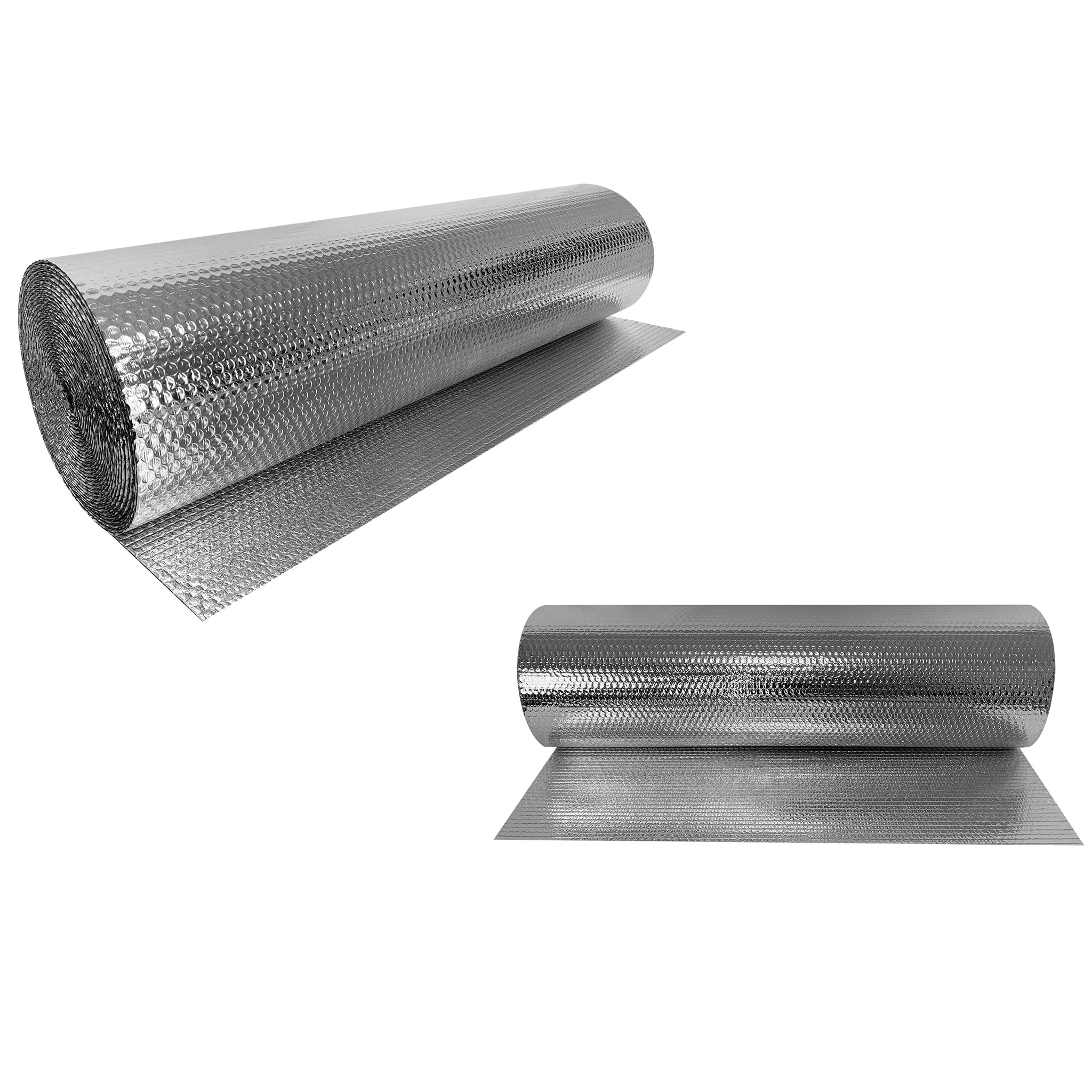 FIVMEN Pellicola Isolante Termica Riflettente 0,6 x 20 m, 3-4 mm, Doppio Strato in Alluminio per Riscaldamento, Radiatori, Pavimento