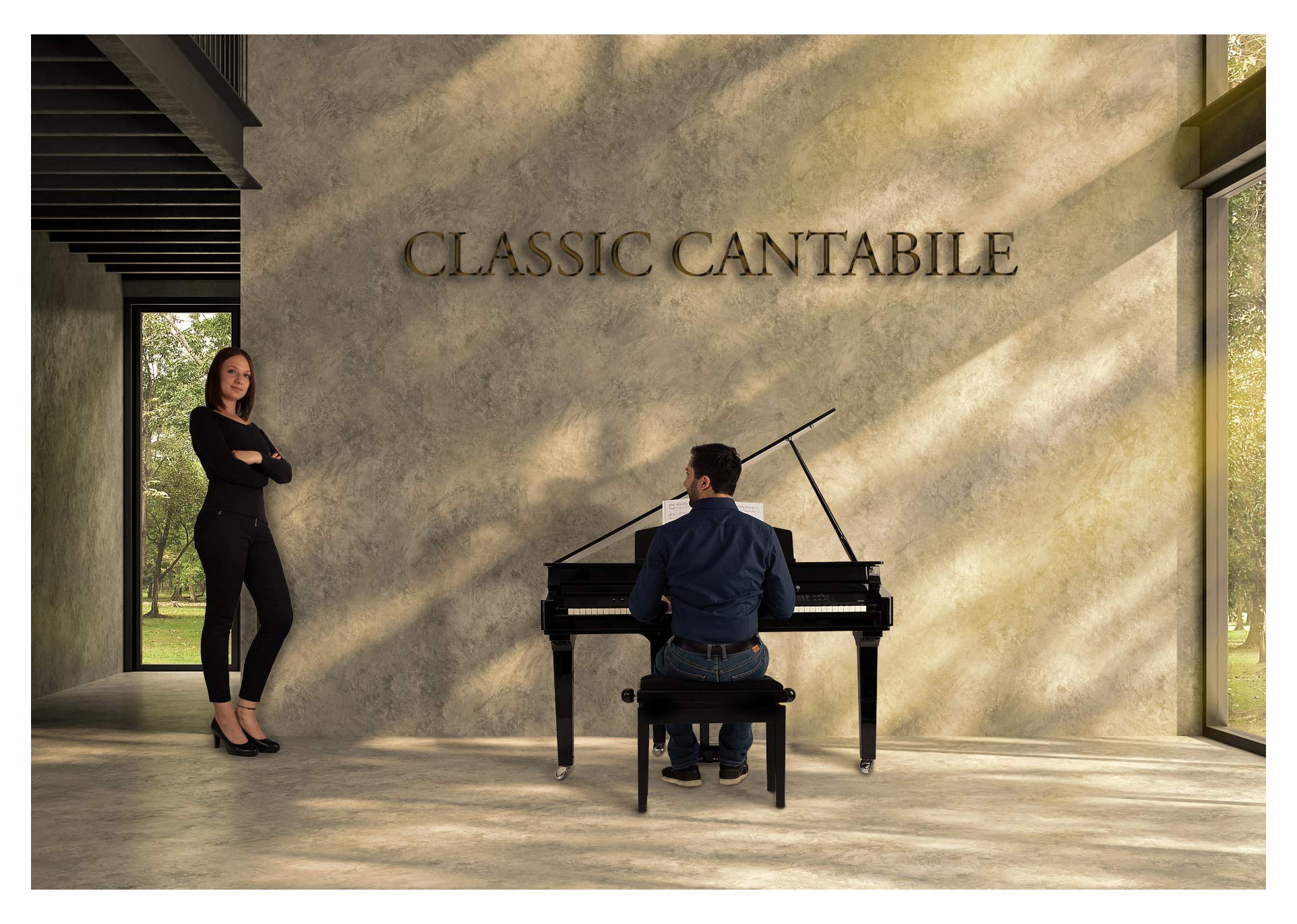 Classic Cantabile GP-A 810 Digitalflügel (88 Tasten mit Hammermechanik, 3-fach Sensorik, 1200 Voices, 270 Styles, Bluetooth, 38 Effekte, Dämpfersimulation, 3 Pedale) schwarz Hochglanz | 88 gewichtete Tasten mit Graded Hammer-Tastatur und 3fach-Sensorik, T
