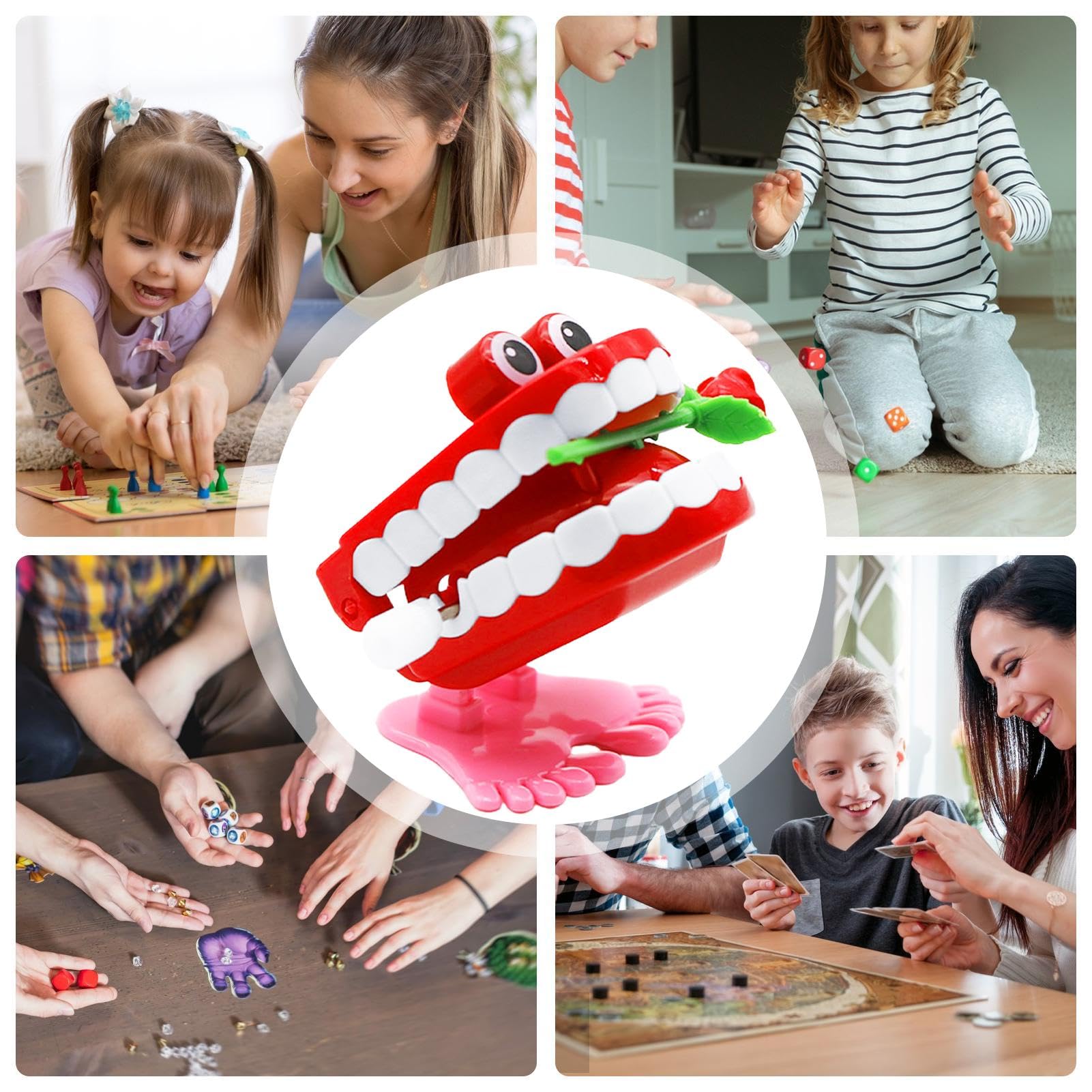 Jouet à Remonter Dents Qui Cliquent – Farce Mécanique En ABS – Mouvement Imprévisible – Cadeau Anniversaire Enfant Adulte
