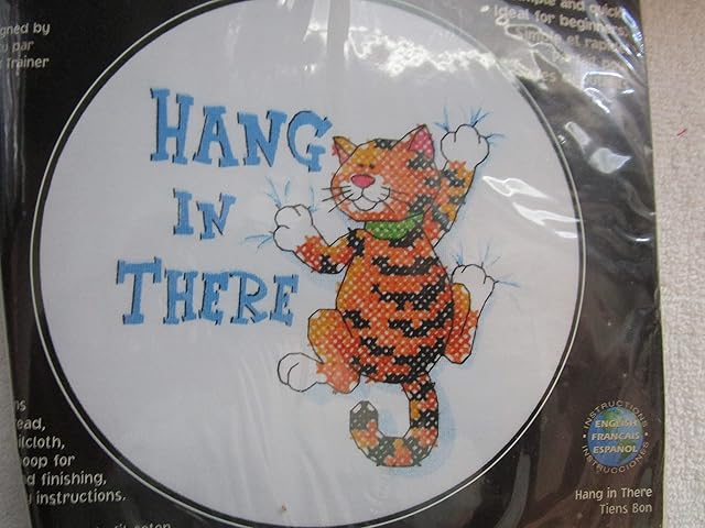 Dimensions D73062 | Hang In There Beginners Cross Stitch Mini-Kit | 15cm
