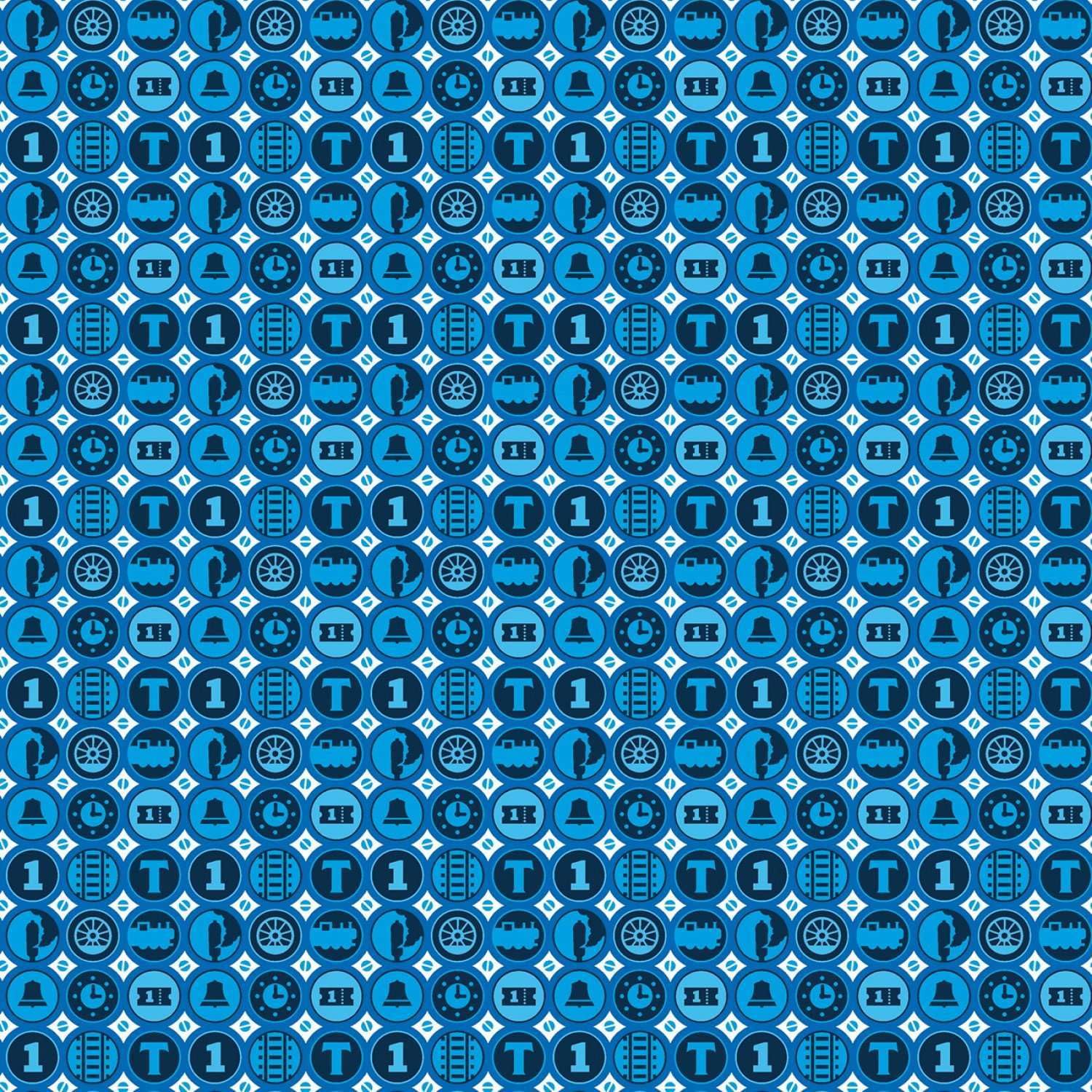 Riley Blake All Aboard With Thomas & Friends Icons Blue, Quilting Fabric by the Yard