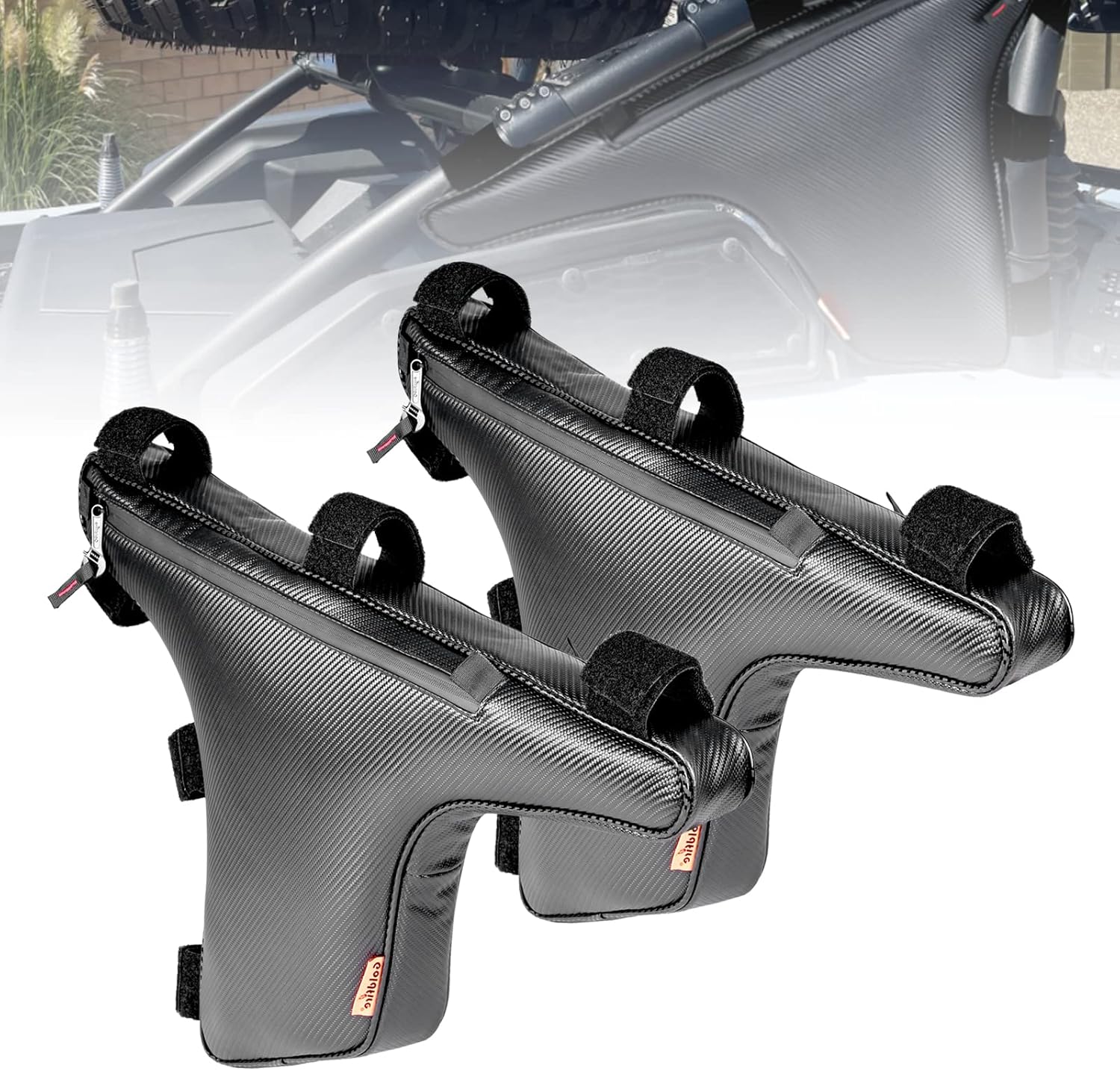 Goldfire Side Cage Tool Organizer Bags Stock Black Triangle Truss Storage Gear Bag Teryx KRX 1000 Accessories Compatible With Kawasaki Teryx KRX 1000 2020 2021 2022 2023 (2 Pack Black)