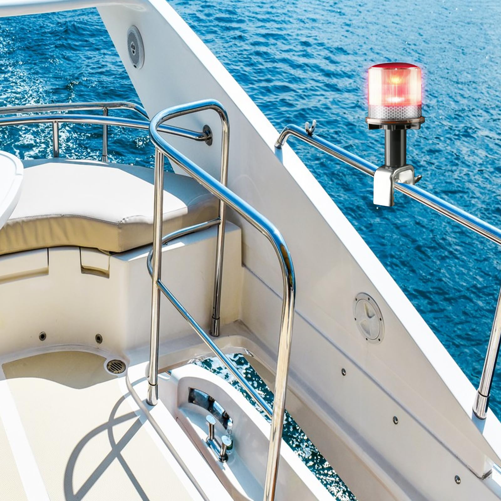 Schiffsnavigation Leuchte, IP65 wasserdichte LED-Navigationsleuchte mit 3 umschaltbaren Farben (Dauerlicht und Blinklicht) für Boote und Yachten