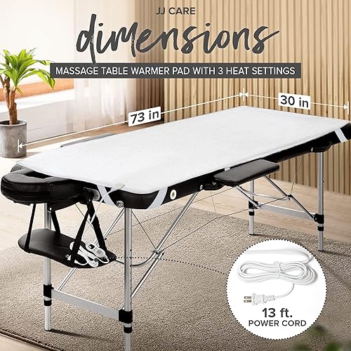 Miniatura 5 de JJ CARE Calentador de mesa de masaje de 31 x 71 pulgadas, manual de 3 controles de calor, calentador de cama de masaje con cable desmontable de 12
