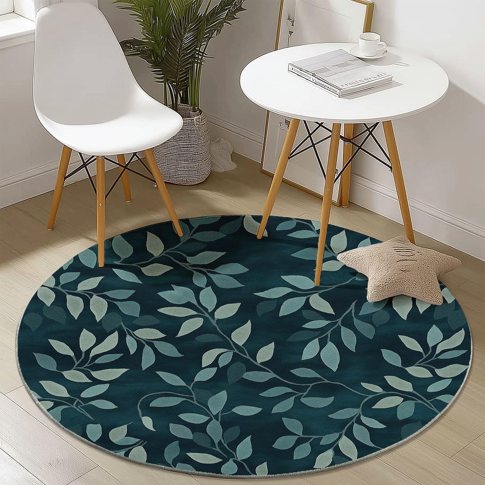 Tappeto rotondo da 120 cm, tappeto moderno antiscivolo, per interni, in flanella, lavabile, morbido, per cameretta dei bambini, stanza dei giochi, camera da letto, 120 cm