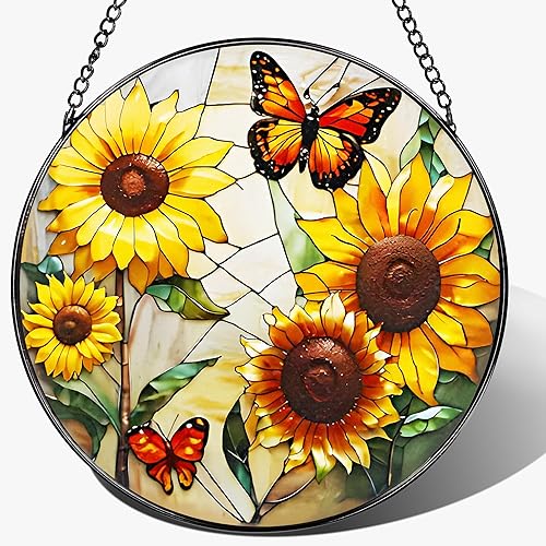 Miniatura 15 de Atrapasoles para colgar vidrieras, 8 pulgadas, atrapa el sol para ventana interior, mariposa para puertas de ventanas, decoración del hogar y