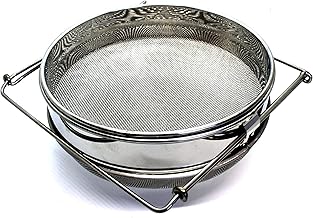 Passoire à miel extensible avec double tamis. Filtre à maille fine pour miel, extensible en acier inoxydable, pour confiture, poudre, huile