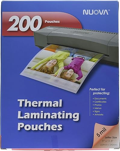 Nuova Premium Thermal Laminating Pouches 9" x 11.5", Letter Size, 3 mil, 100 Pack (LP100H)