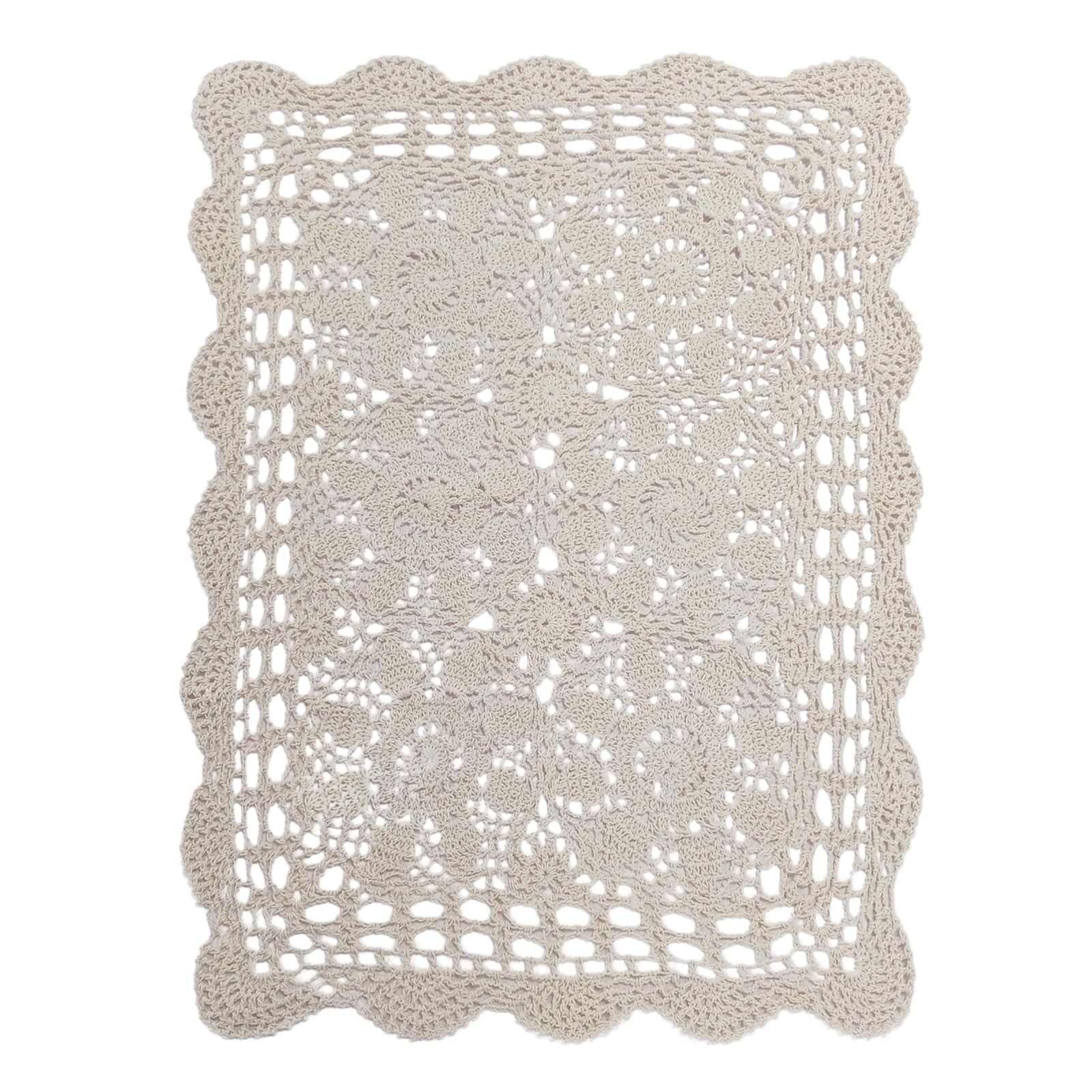 Napperon fait main dentelle beige Phantomon cadeau idéal crémaillère vintage