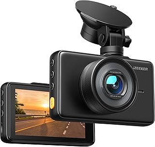 iZEEKER Câmera veicular para carros, câmera veicular Full HD 1080p, câmera de painel com visão noturna, câmera de carro com tela LCD de 3 polegadas, modo de estacionamento, G-sensor, gravação em loop, WDR