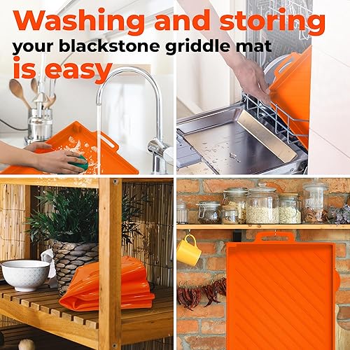 Miniatura 7 de Funda de silicona prémium para parrilla Blackstone, cubierta protectora de borde completo de 36 pulgadas, alfombrilla resistente de grado
