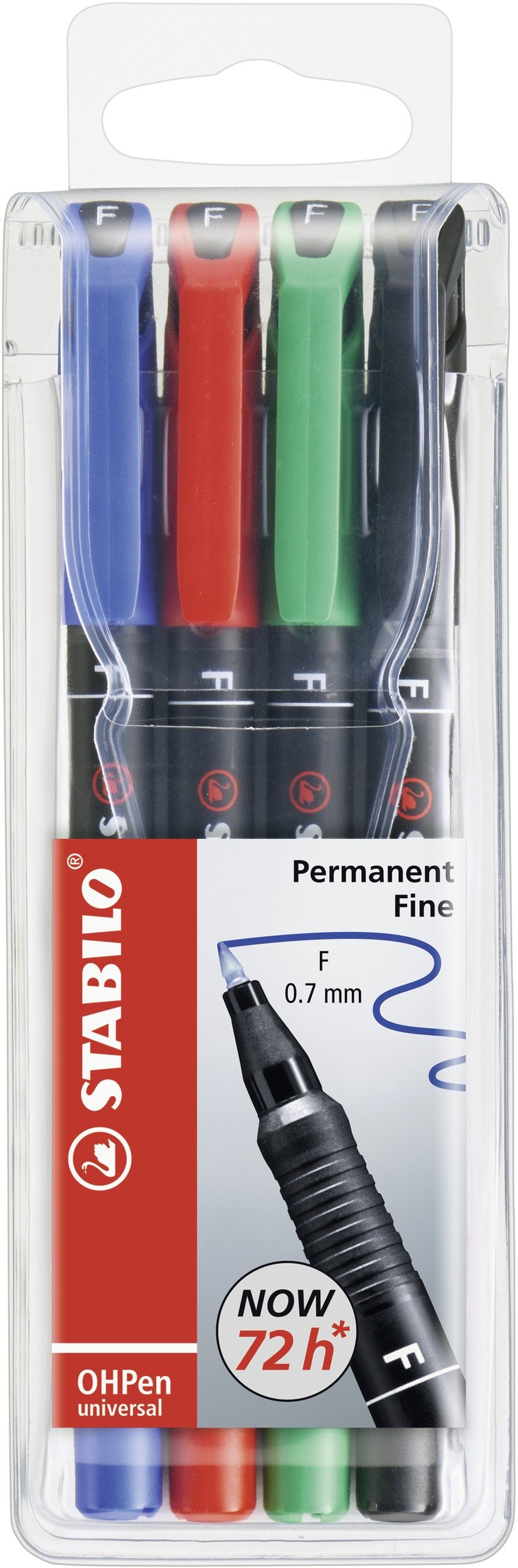 STABILOOHP Pen OHP Pen Permanent - Fine - Wallet of 4 - Assorted Colours