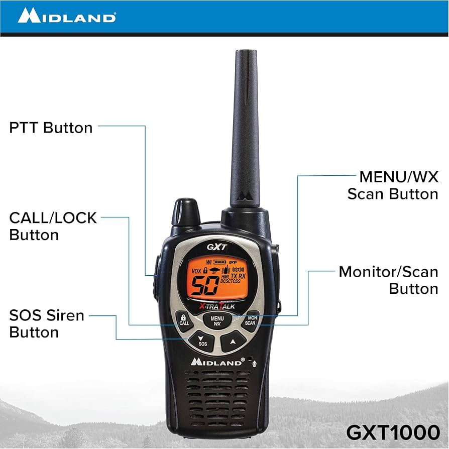 Midland トランシーバー GXT1000VP4トランシーバー Midland GXT1000VP4 Two-Way GMRS Handheld Radio – MIDLAND