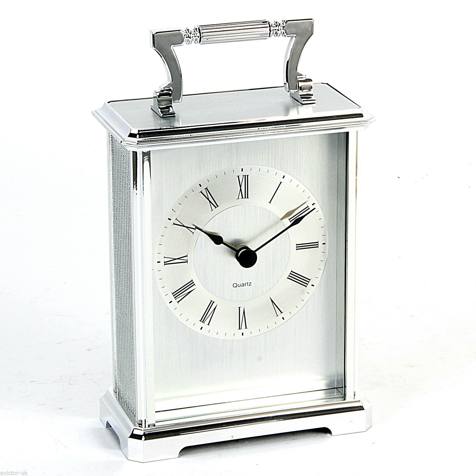 Watching Clocks Wm Widdop Rectangular Silver Carriage Clock