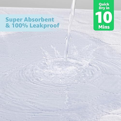 Miniatura 3 de Almohadillas de cama para incontinencia Whasbable almohadillas de cama de transferencia impermeables con 8 asas, 4 almohadillas reutilizables de 34