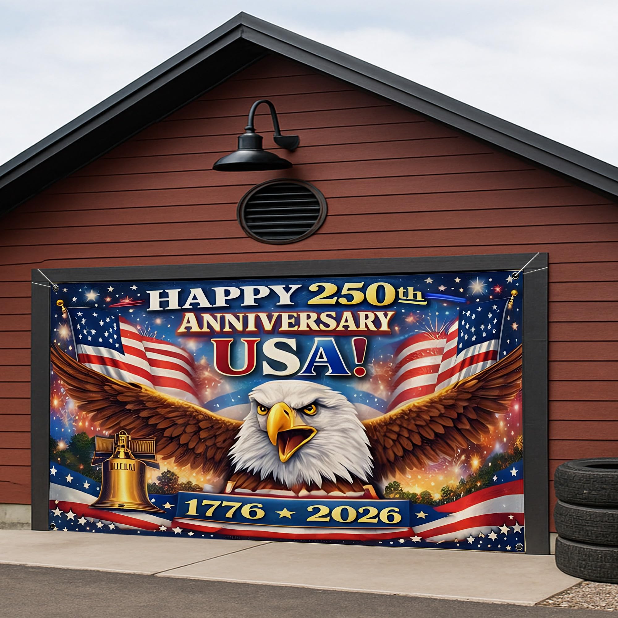 Amazon.com: Patriotic Garage Door Cover, Bold Eagle and America