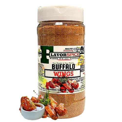 Buffalo Wings Condimento (Seco Rub) hecho con hierbas y especias 100% naturales sin artificiales ni conservantes, sin sal, sin azúcar, sin MSG,