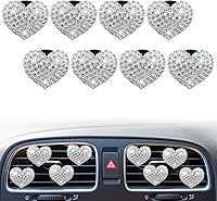 Vista 9 de 8 clips de ventilación con forma de corazón brillante, ambientadores de aire de corazón de cristal, clip de ventilación de diamantes de imitación