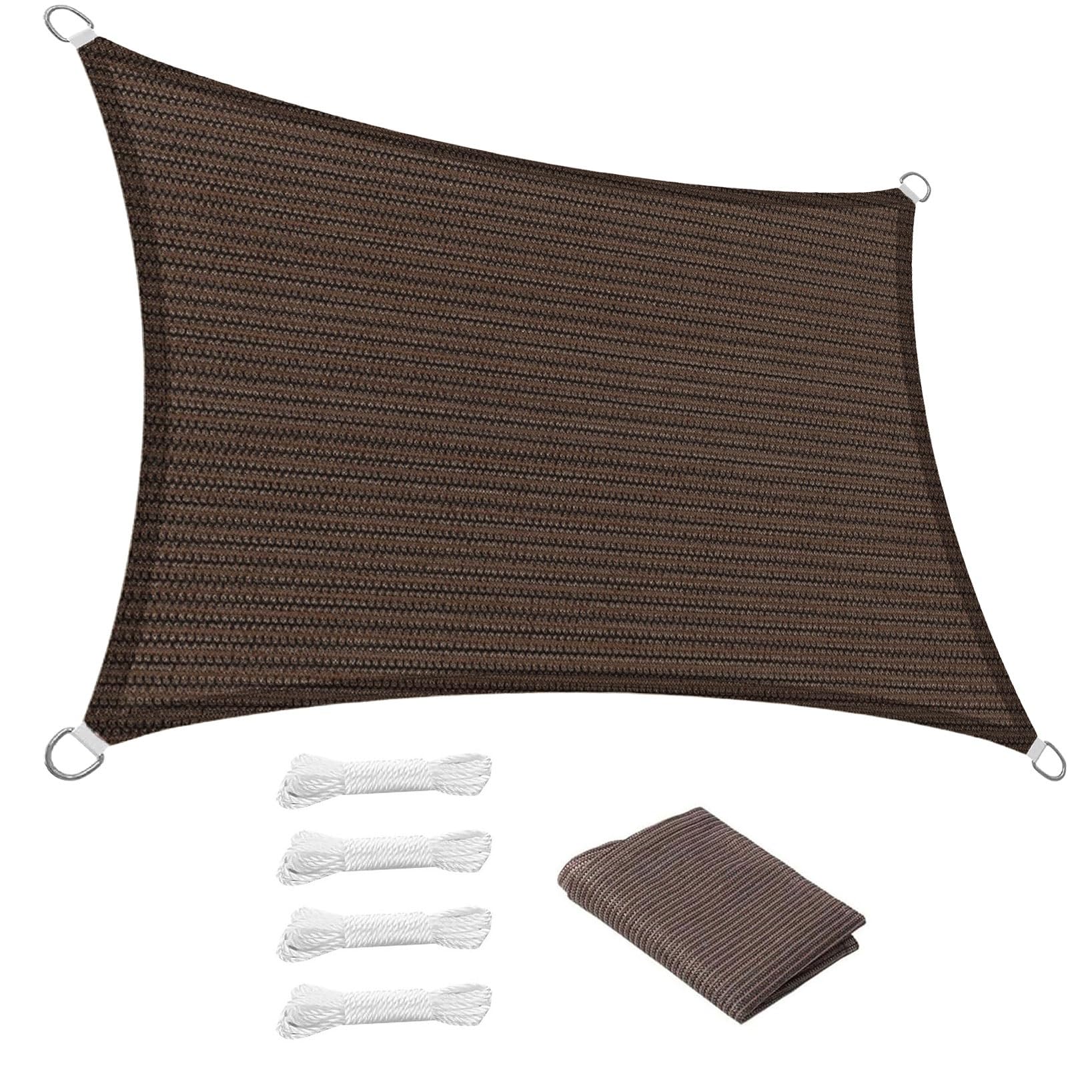 Voile d'ombrage rectangulaire marron 140x200 cm anti-UV pour pergola