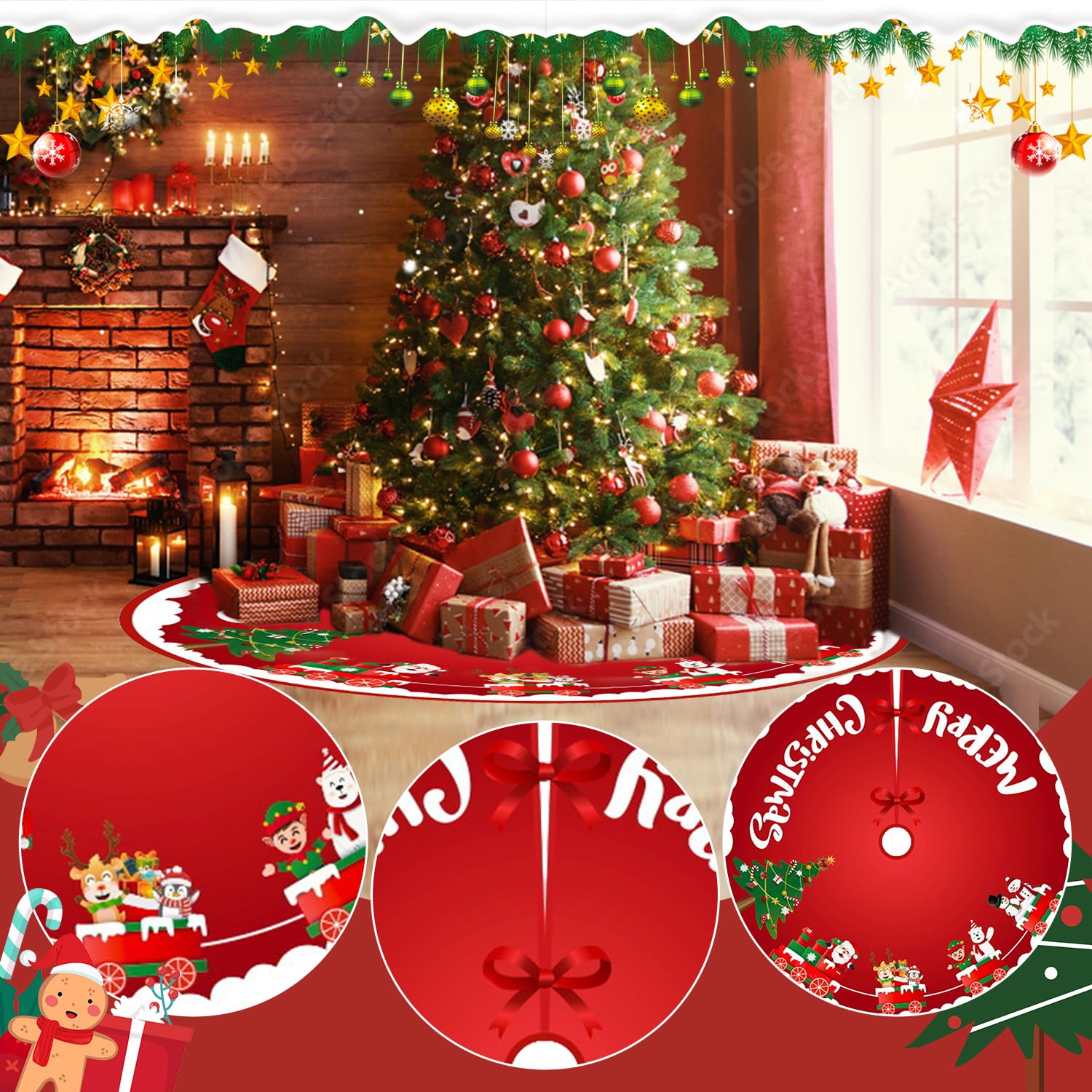 Acquista 31 /36 /48 Gonna per albero di Natale in peluche, decorazioni natalizie adorabili, festa a casa, festival, coperta rotonda in Italia a partire da 21
