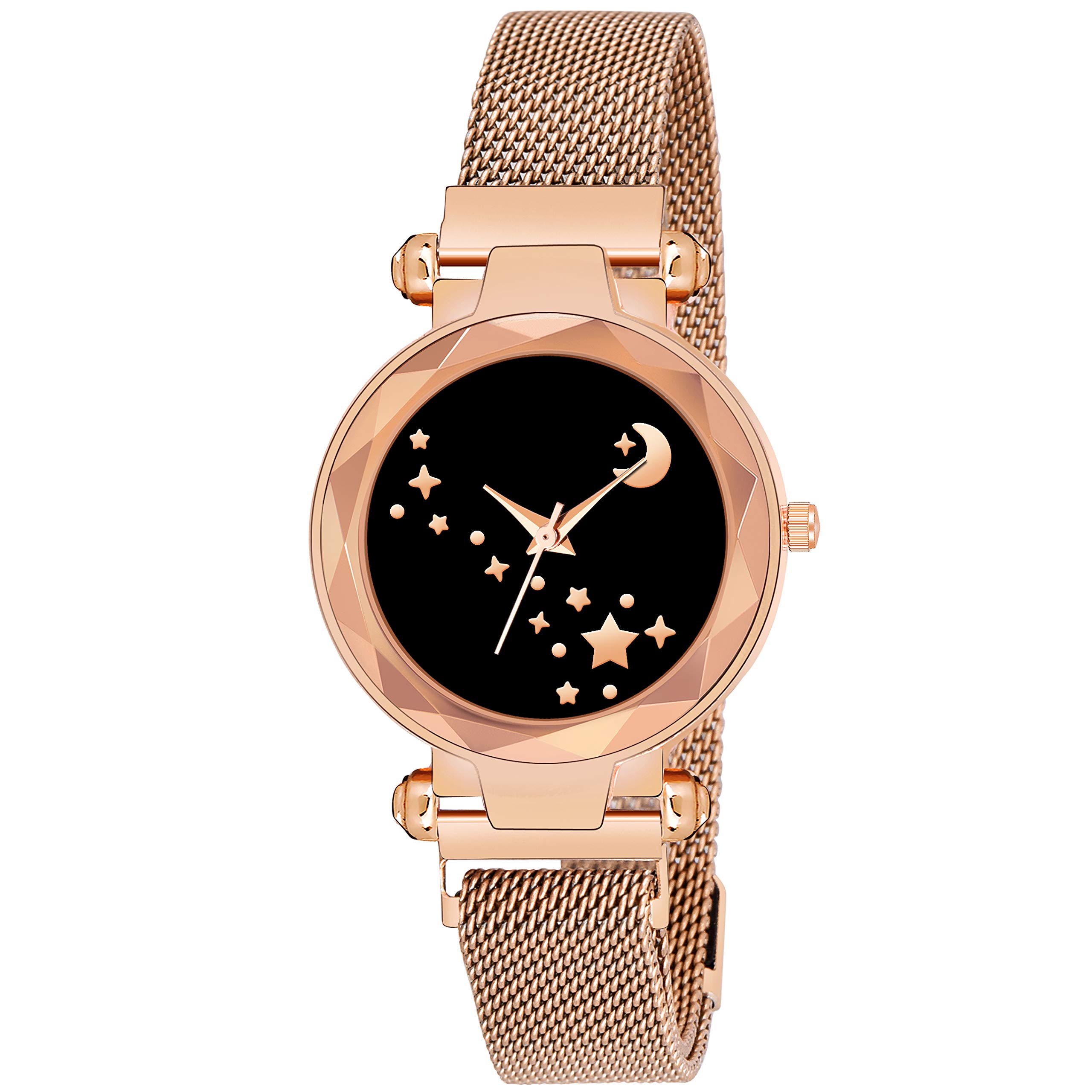 The Shopoholic Analogue Black Round Diamond Dial with Latest Generation Rosegold Magnet Belt Analogue Watch for Women (B08SKFHLTZ) Amazon Price History, Amazon Price Tracker