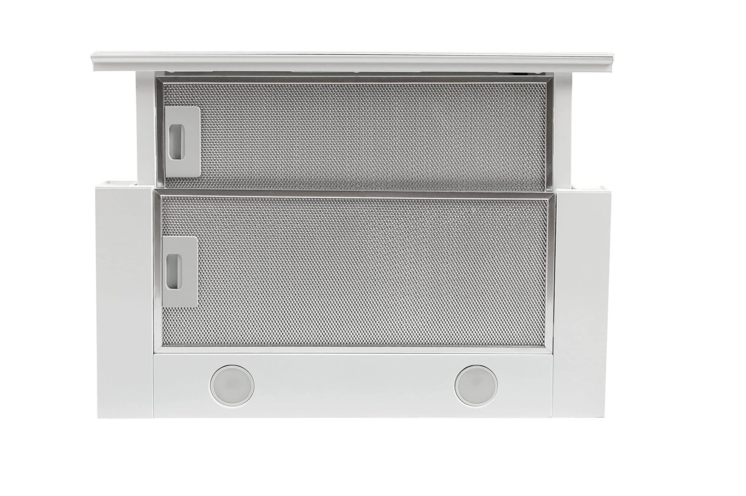 GURARI Flachschirmhaube GCH B 117 WH PRIME + Kohlefilter, Einbau Dunstabzugshaube 60 cm, Weiß, Weiß Glas, 1000m³/h,Sehr Saugstark, 3 Stufen, Abzugshaube, Ablufthaube, Umlufthaube