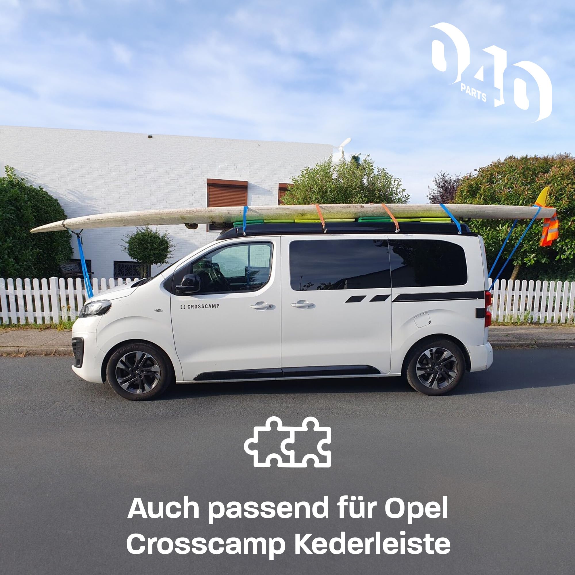 040Parts - Set di 4 occhielli in acciaio INOX per tetto con profilo a C, adatti per VW T5 T6 T6.1 California