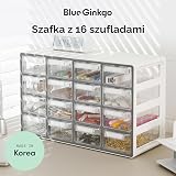 BLUE GINKGO Średni organizer do przechowywania z 16 szufladami, do układania w stos, do przechowywania koralików i rękodzieła, organizer na małe części, skrzynka na narzędzia dla nauczyciela