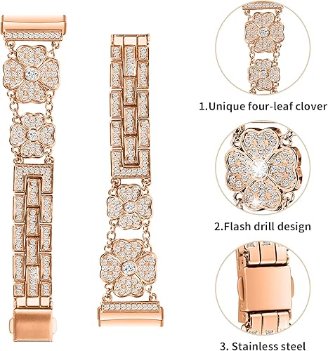 Miniatura 5 de TenCloud Correa de accesorios para pulsera compatible con Amazfit GTS 2 MiniGTS 4 MiniGTS 2Bip UBip 3Bip 3 Pro, pulsera de metal brillante para Bip