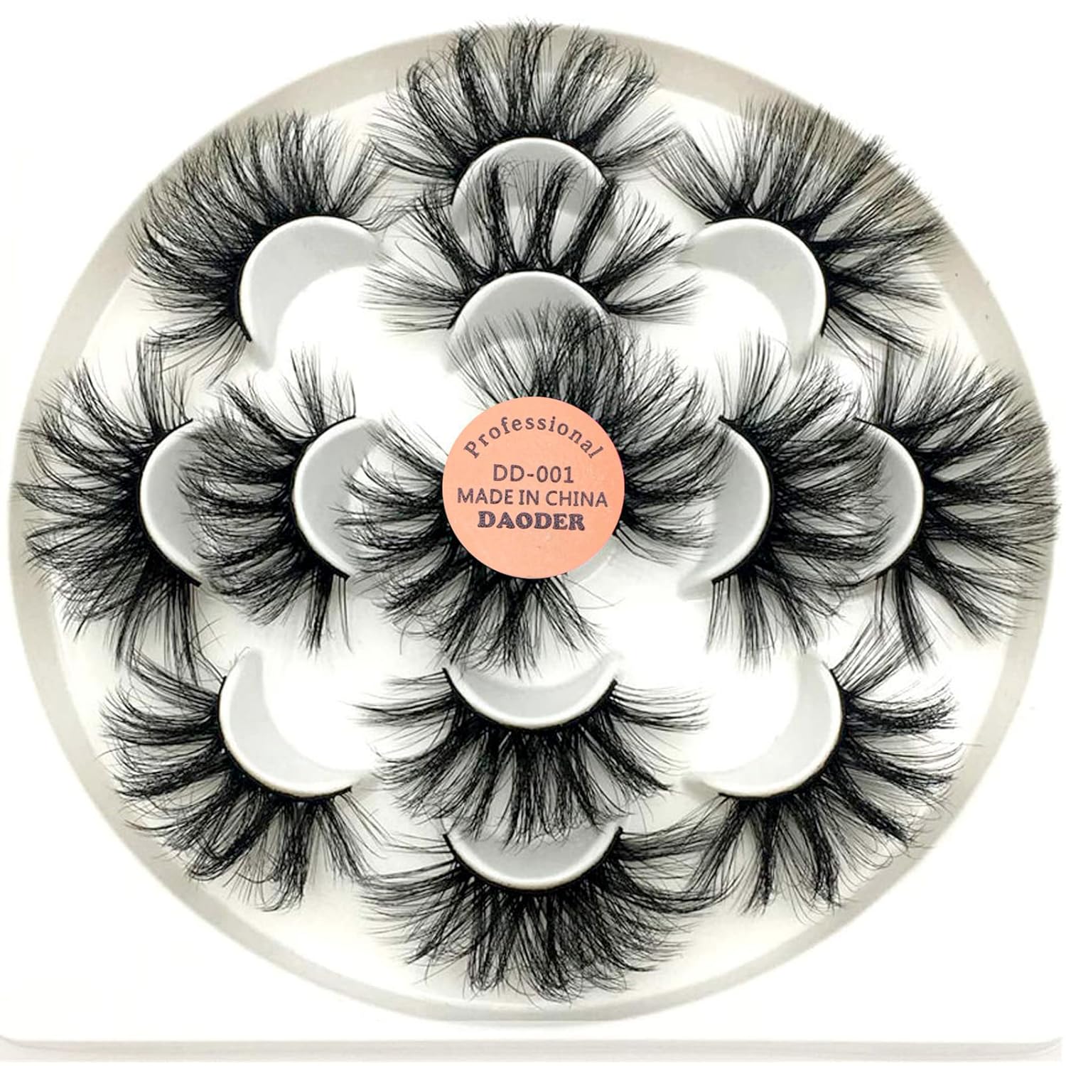 DAODER False Eyelashes 25mm Lashes Wispy Long 8D Mink Lashes Dramatic Volume Fluffy Eye Lashes Pack for Women 7Pairs Soft Reusable Fake Eyelashes