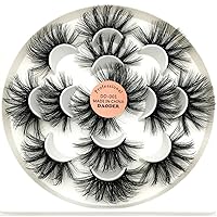 Vista 1 de DAODER Pestañas postizas de 0.98 pulgadas (0.984 in), pestañas largas de visón 8D, pestañas de visón de volumen dramático para mujeres, paquete de 7