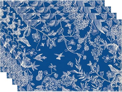 Miniatura 10 de Artoid Mode Juego de 6 manteles individuales de primavera con diseño de flores de hortensias, 12 x 18 pulgadas, para decoración de fiestas, cocina,