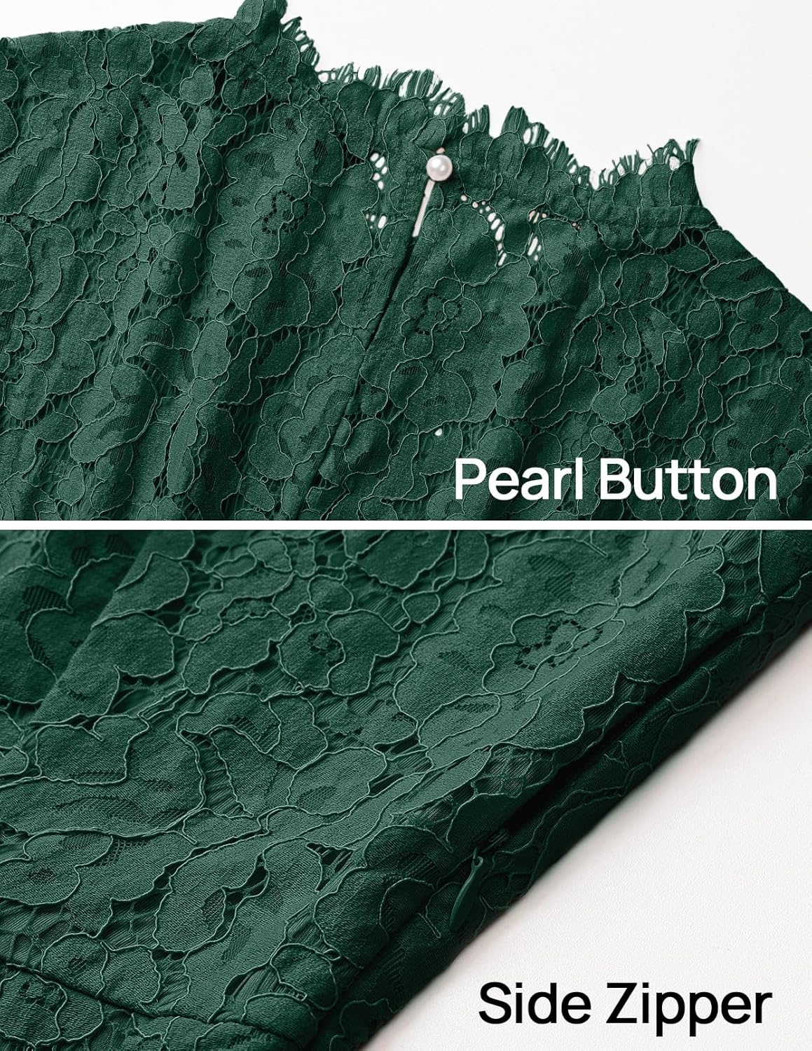 MEROKEETY Women's Sleeveless Lace Floral Elegant Cocktail Dress Crew Neck Knee Length for Party - Image 7