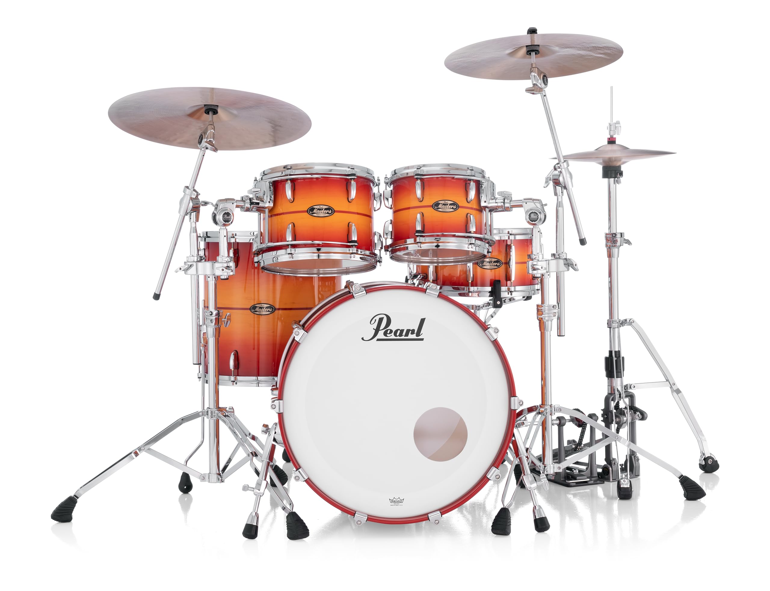 Amazon.com: Pearl Masters Maple Gum 4-PC Shell Pack Sunburst Red