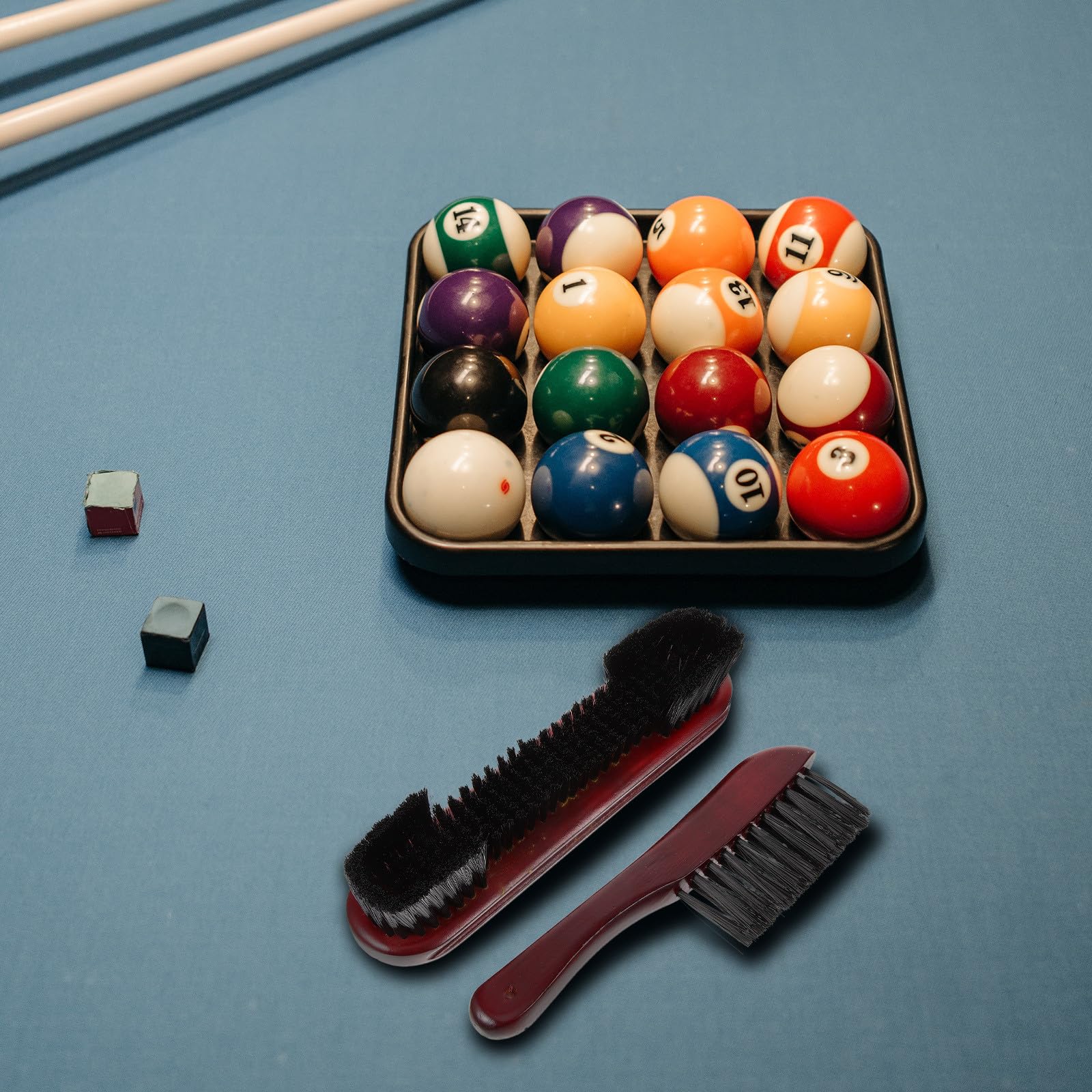 Juego de Limpieza para Mesa de Billar 9 Pulgadas Cepillo de Crin de Caballo y Barredor de Madera Kit de Accesorios para Mesas de Billar Inglesas y Americanas Herramienta — view 5