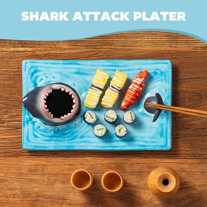 Plato de Cerámica para Sushi con Diseño de Tiburón miniatura 8
