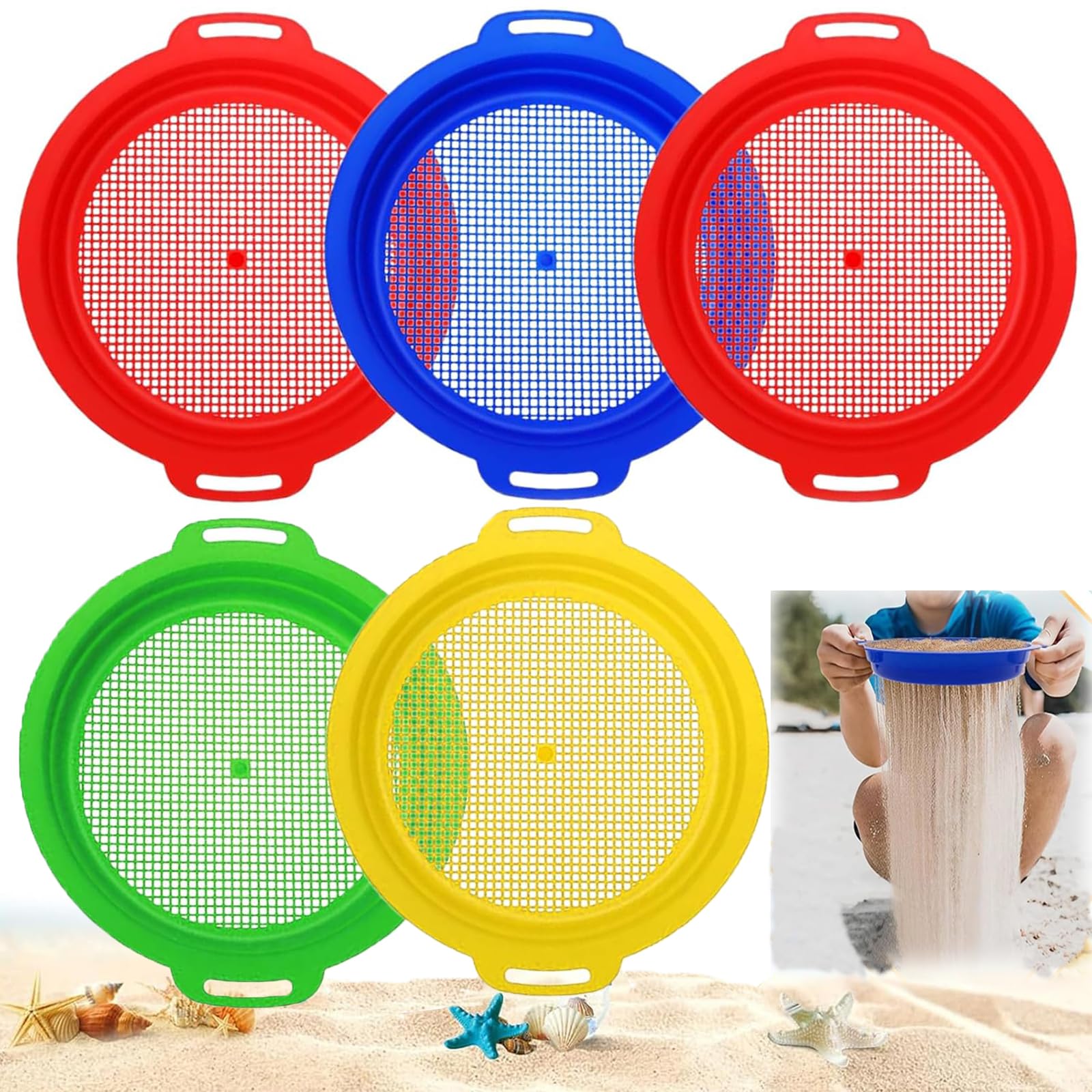mohito 5 sztuk sitka do piasku, ekran zabawki plażowe, zabawki dla dzieci, sitka dla dzieci, drobne sitko piaskowe dla dzieci, chłopców, dziewcząt