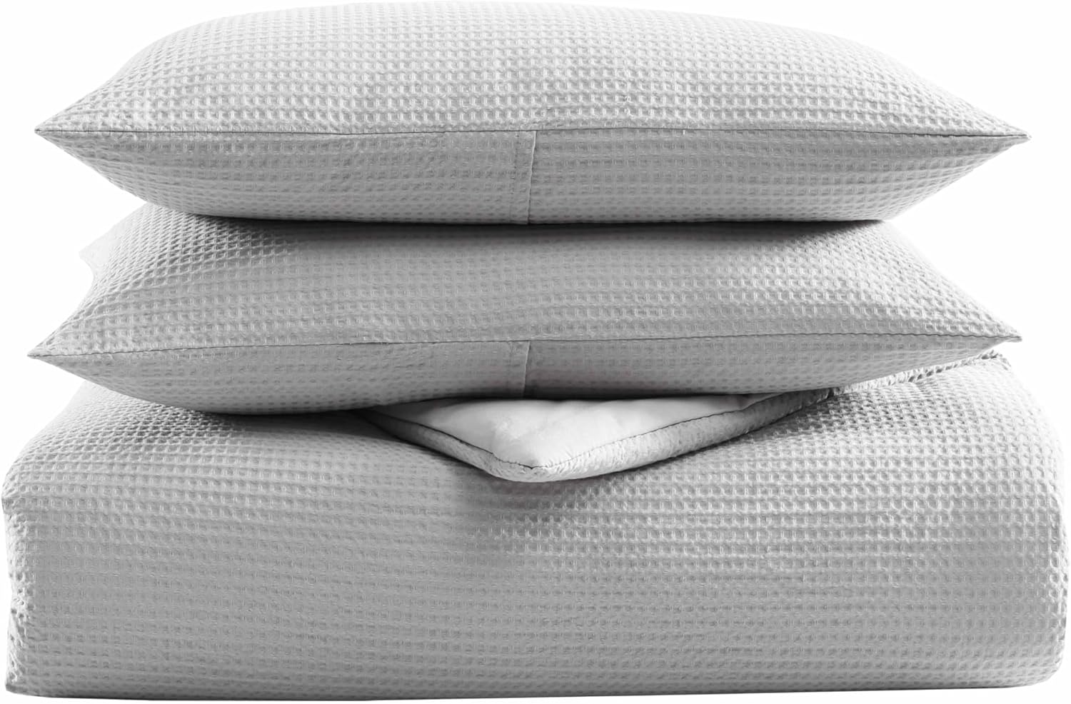 Vera Wang - King Comforter Set, Luxury Cotton Bedding Set with Matching Shams, Chic Room Essentials (Waffle Pique King, Moonlight Grey)