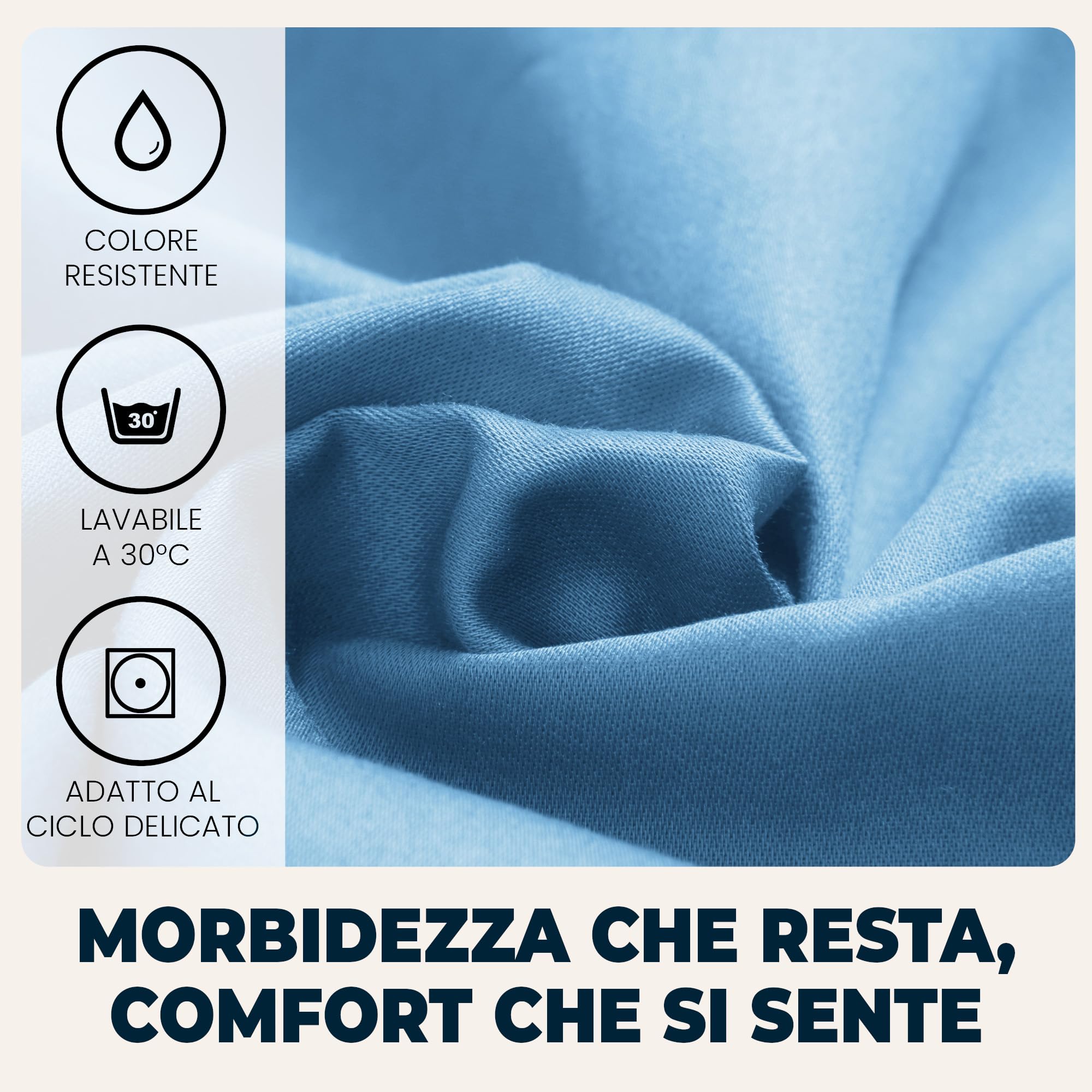 Lenzuola con Angoli 140x200 cm Blu Navy in Microfibra per Letto a Una Piazza e Mezza con Materasso fino a 30cm Tessuto Anti-Acaro e Ipoallergenico di Alta Qualità Lavabile in Lavatrice