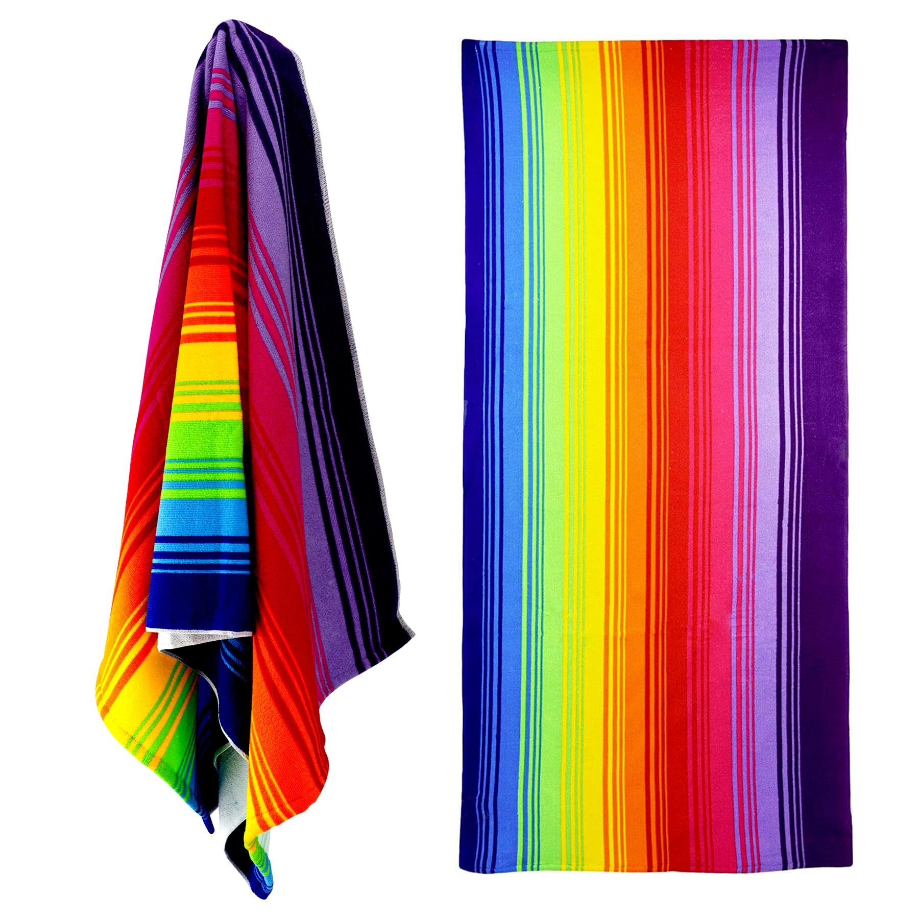 Geezy Microfibre Beach Bath Rainbow Towel Large Lightweight Sports Travel Gym Towel from B&Q
